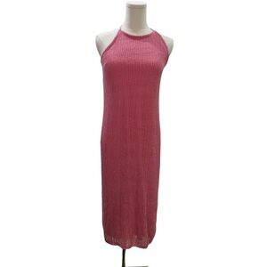 Pink Halter Neck Maxi Dress